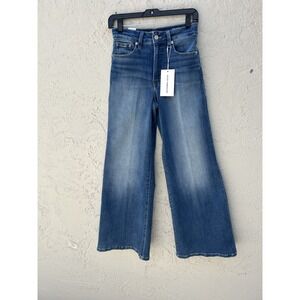 Good American Good Waist Palazzo Ankle Jeans Indigo 4  High Rise Wide Leg